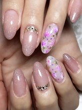 レディグリッター(Lady glitter)/花柄ネイル