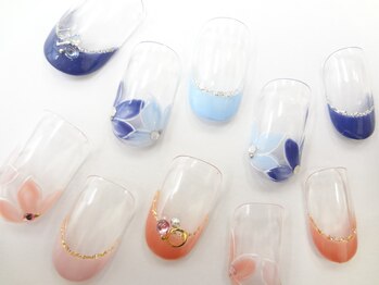 ネイルサロン クイール 小山店(NAIL SALON QUILL)/お花＆カラーフレンチ♪