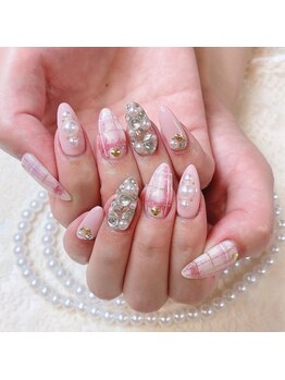 ピンク系ブランケットネイル♪