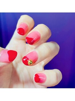 アップネイル/塗りかけ変形アート