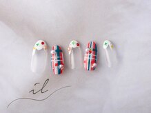 イル 神戸店/クリスマスネイル×チェック