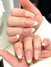 【ジェルネイル】フレンチネイル/ガラスフレンチ¥6800 ※ジェルオフ無料