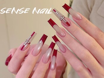 センスネイル 池袋店(Sense Nail)/赤フレンチデザイン