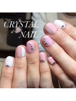 クリスタルネイル ボンベルタ橘店(CRYSTAL NAIL)/ワンカラー×アートネイル