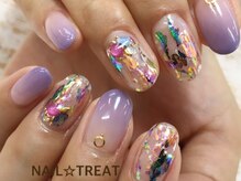 ネイルトリート 茨木駅前店(NAIL TREAT)/オーロラホイルネイル！