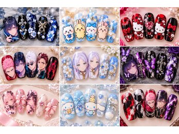 ネイルリンスタジオ 渋谷本店(Nail Rin studio)の写真/【推し活・痛ネイル◎】推しに会う日は、指先まで本気！ “好き”を詰め込んだ、とっておきの痛ネイル。