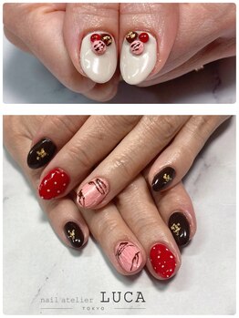 ネイルアトリエルカ(nail atelier LUCA)/M-589 大人可愛いチョコネイル