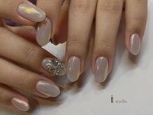 アイネイルズ 吉祥寺店(I nails)/オーロラリボンパーツネイル