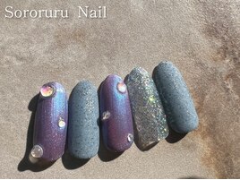 しずく×パープルネイル