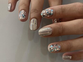 アイネイルズ 天神今泉店(I-nails)/【kanako】ストライプホロdesign