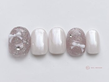 ネイルメゾン 池袋店(NAIL MAISON)/つやリボン￥6800