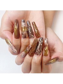 ブラウン×ニュアンスネイル♪