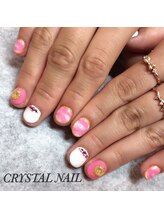 クリスタルネイル ボンベルタ橘店(CRYSTAL NAIL)/ワンカラー×アートネイル