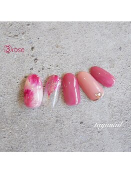 たゆ ネイル(たゆnail)/ローズ柄ネイル☆