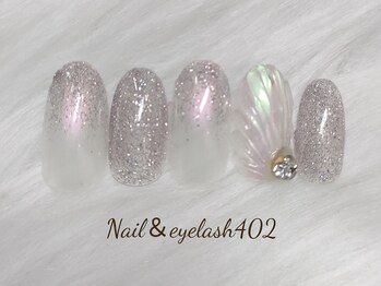 ネイル アンド アイラッシュ ヨンマルニ(Nail&eyelash 402)/マーメイドフラッシュグラデ