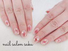 サク(saku)/定額デザイン/チークネイル