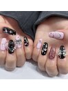 【MIHO】BLACK×PINK Heartnail