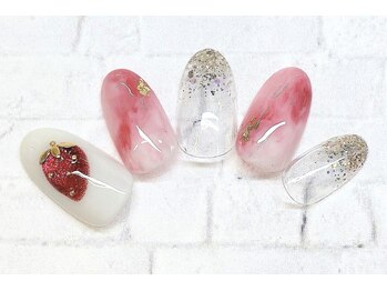 アルセア 上野御徒町店(Alcea)/いちご ニュアンスネイル 春