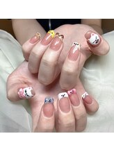 ソワ(sowa)/変形フレンチキャラクターネイル