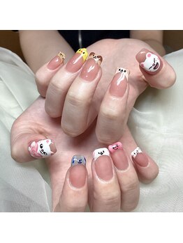 ソワ(sowa)/変形フレンチキャラクターネイル