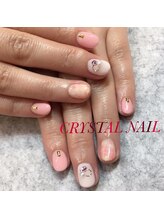 クリスタルネイル ボンベルタ橘店(CRYSTAL NAIL)/ワンカラー×アートネイル