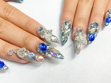 エムネイル(M-Nail)/★派手ブルーネイル★