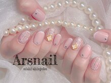 アルスネイル(Ars nail)/ピンクツイードネイル