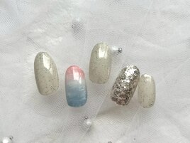 simple art 砂浜ネイル