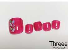 スリーネイルプラスアイラッシュ(Threee Nail+Eyelash)/リーフホロネイル