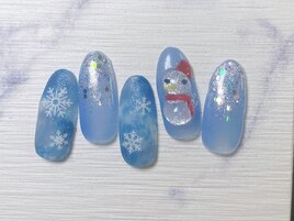 雪だるまネイル