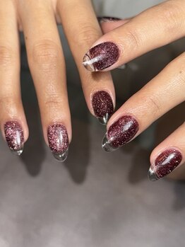 ネイルサロン アンド スクール ルアン(Luan)/クリアフレンチ×フラッシュマグ