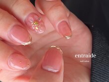 アントレッド(entraide)/韓国風ちゅるんフラワーネイル