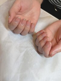 グラデーションとラメフレンチ