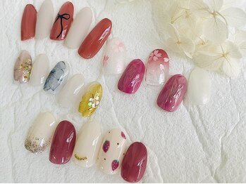 サローネ レジーナ(salone Regina)の写真/《季節感もトレンドも叶う》豊富なデザインから悩まずにおしゃれアートネイルを選べちゃう♪カラー変更OK◎