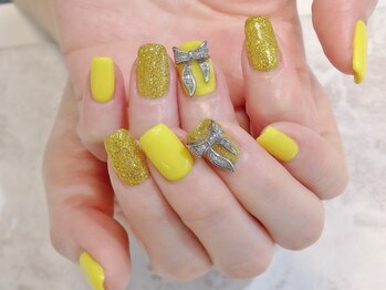 ラルネイル 大宮(Lull. nail)/＃ワンカラー＃ラメ＃リボン