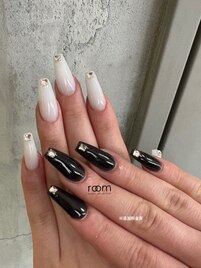 モノトーンネイル×ミディアム