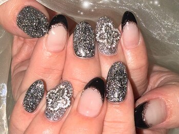 ミアローザ(Mia Rosa)/ブラック☆フラッシュネイル