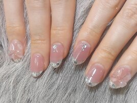 リボン×ガラスフレンチ