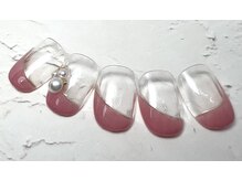 ネイルハウス安气子 新丸ビル店/斜めフレンチ／ジェル/ケア