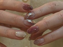アイネイルズ 吉祥寺店(I nails)/ボルドー大理石ニュアンス