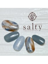 ネイルアンドアイラッシュサロン ソルティ 寺田町(salty)/ニュアンスマーブル