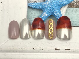 べっ甲ｂｉｇチェーンネイル