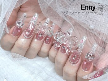 エニー 錦糸町店(Enny)の写真/【ブライダルネイルやイベント・推し活もおまかせ】特別な一日に、上品で華やかなワンホンネイルを…♪