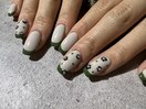 フラワー×フレンチネイル