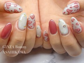 冬/ハート×ヒョウ柄