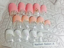 ネイリッシュサロン エー(Nailish Salon A)/シンプル上品フレンチ♪¥6500