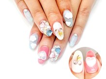 ネイルコレクション ピンク(Nail Collection Pink)/ジェル定額￥9990☆３Ｄ雲ネイル