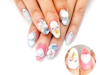 ネイルコレクション ピンク(Nail Collection Pink)/ジェル定額¥9990☆3D雲ネイル