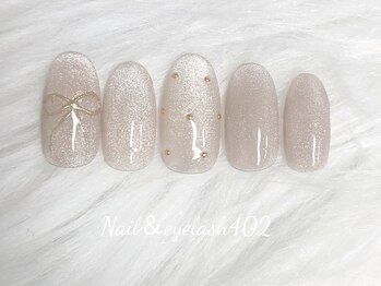 ネイル アンド アイラッシュ ヨンマルニ(Nail&eyelash 402)/マグネットシンプルリボン