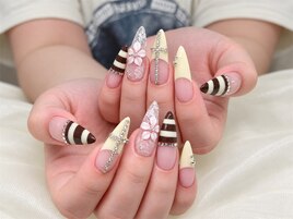 ボルドーストライプネイル